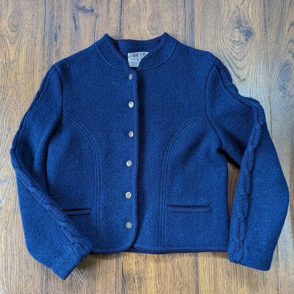 SKYR Vintage Wool Blazer Blue 10 - Picture 1 of 6
